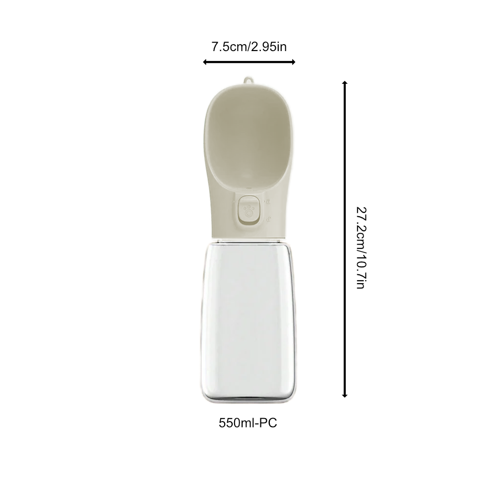 Leakproof Dog Travel Water Bottle – 550ml (White)